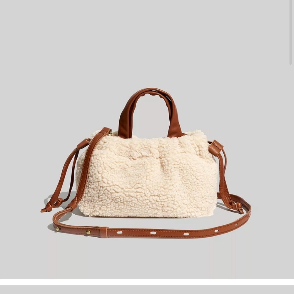 Madewell Piazza Mini Crossbody Bag Sherpa NWT in Linen